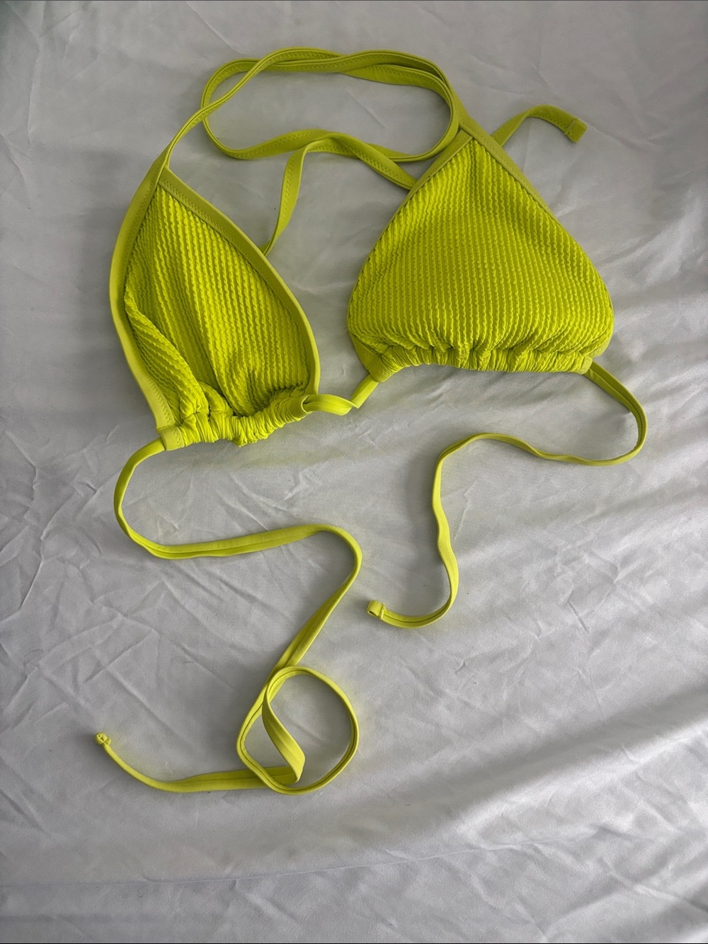 aerie Neon Yellow Triangle Swim Top